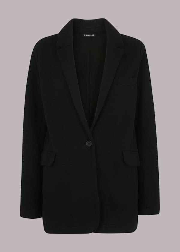 Black Jersey Boyfriend Blazer