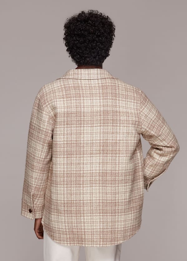 Grey Classic Wool Checked Overshirt