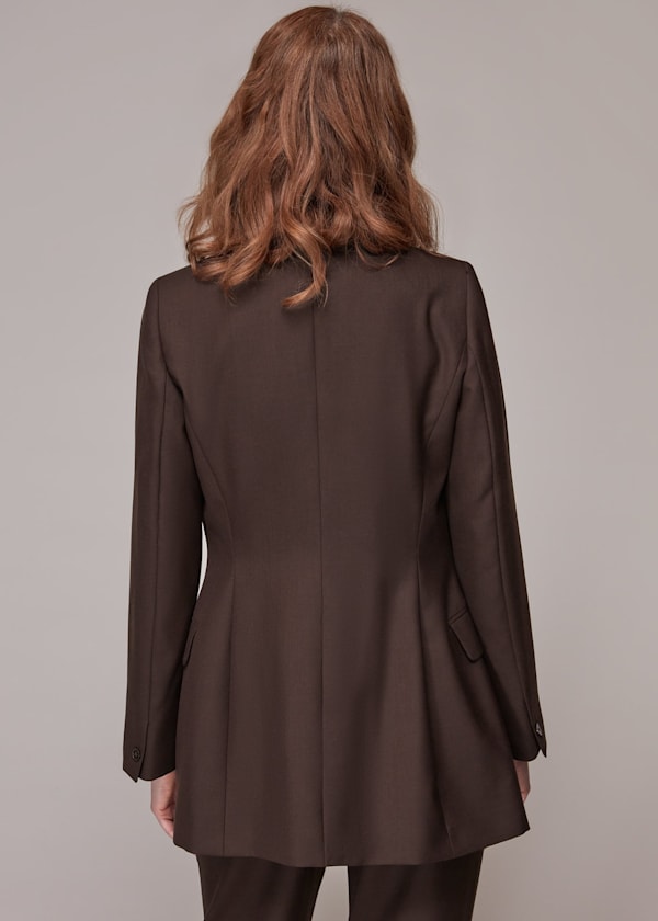 Chocolate Savine Collarless Blazer