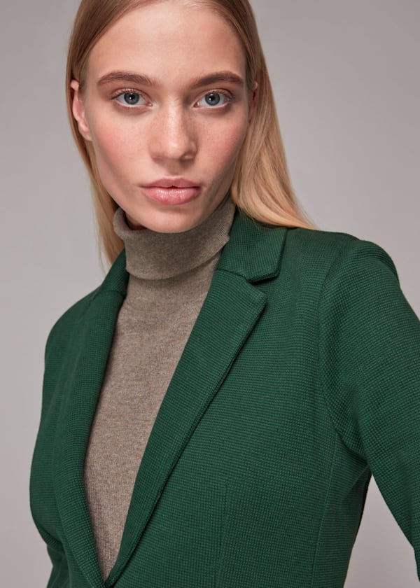 Dark Green Slim Fit Jersey Jacket