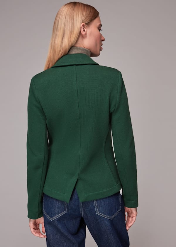 Dark Green Slim Fit Jersey Jacket