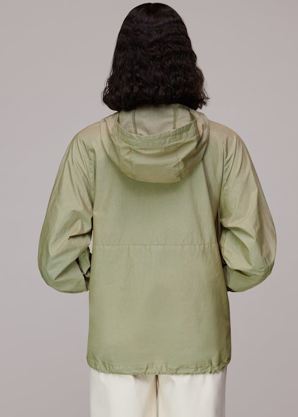 Khaki Lottie Tie Neck Windbreaker