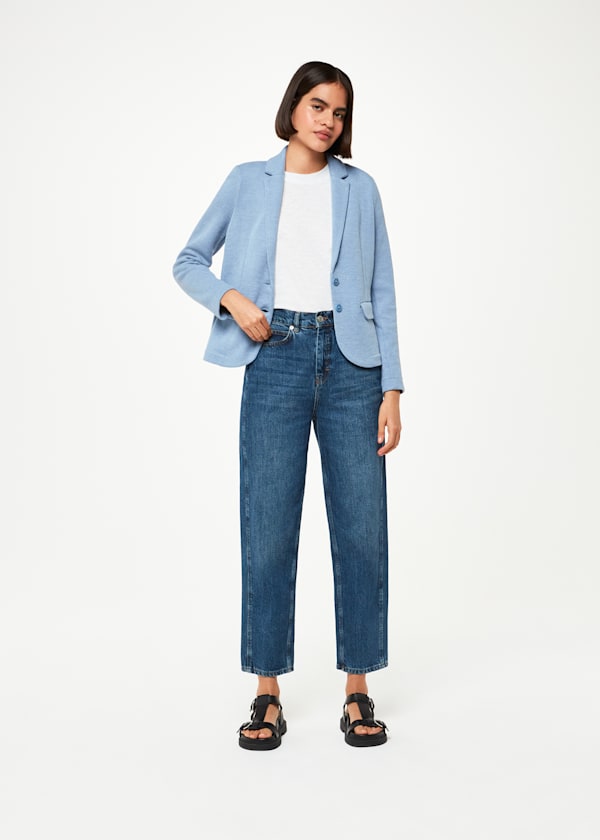 Blue Slim Jersey Jacket