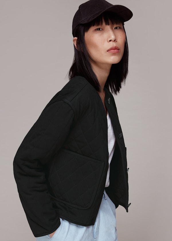 Black Cynthia Quilted Jacket