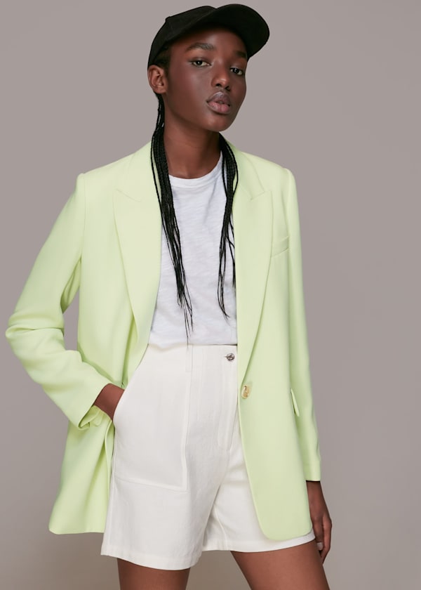 Lime Boyfriend Crepe  Blazer
