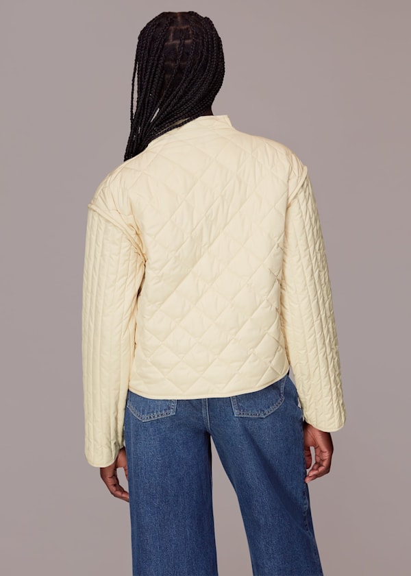 Pale Yellow Lydia Quilted Jacket