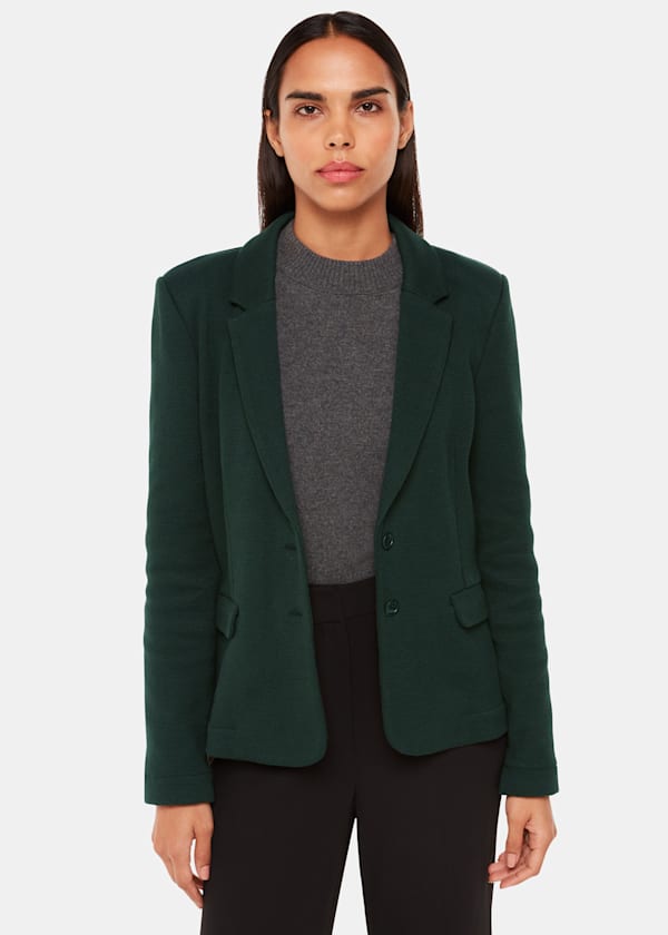 Women s Jersey Blazers Cropped Fitted Whistles UK