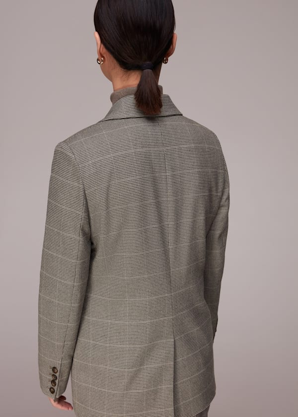 Brown Elizabeth Check Blazer
