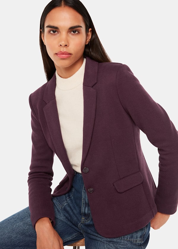 Aubergine Slim Jersey Jacket