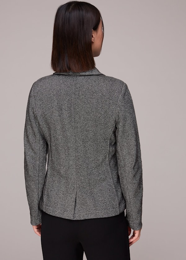 Black Textured Slim Jersey Jacket