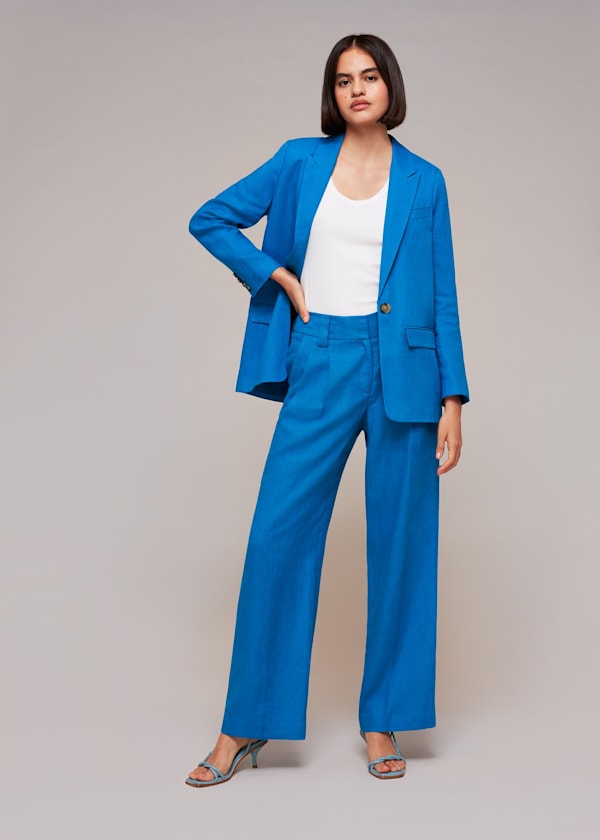 Blue Lucy Linen Blazer