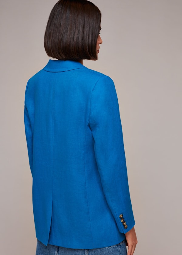 Blue Lucy Linen Blazer