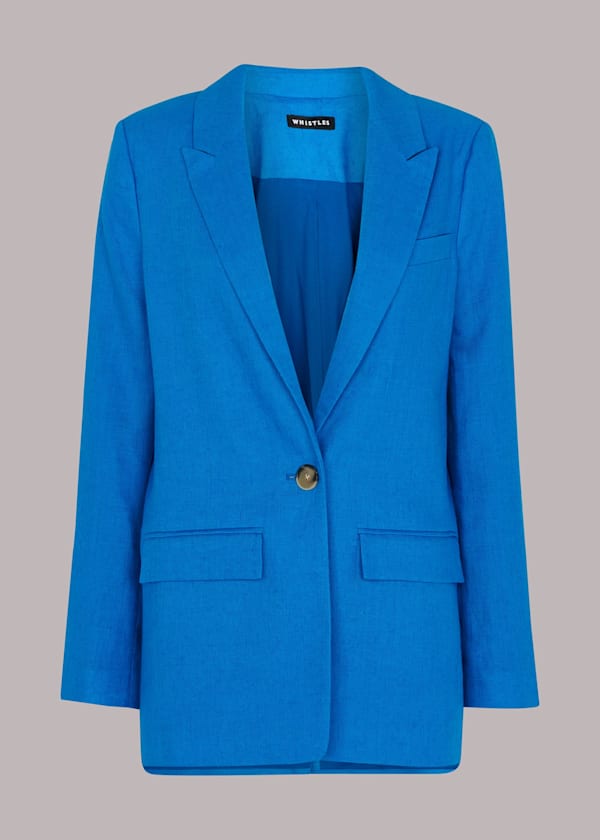 Blue Lucy Linen Blazer