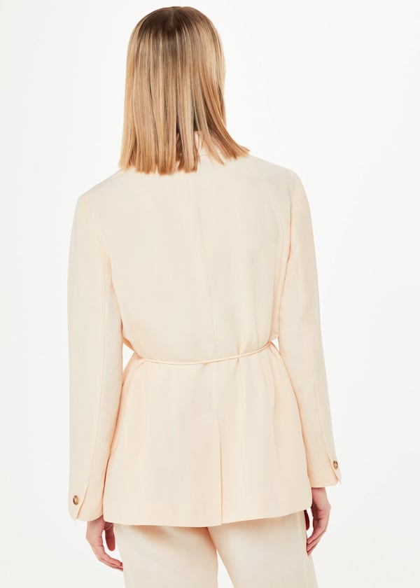 Ivory Jade Tie Front Blazer