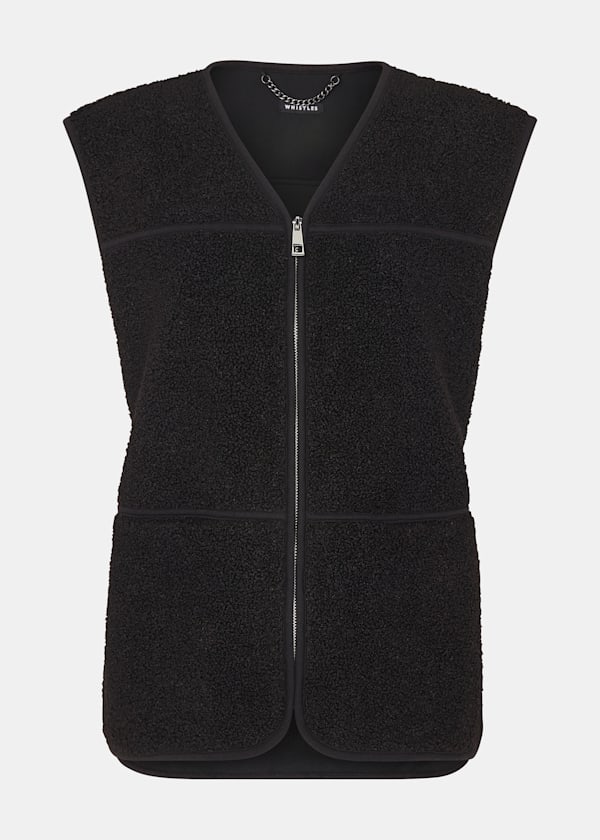 Black Josie Fleece Gilet