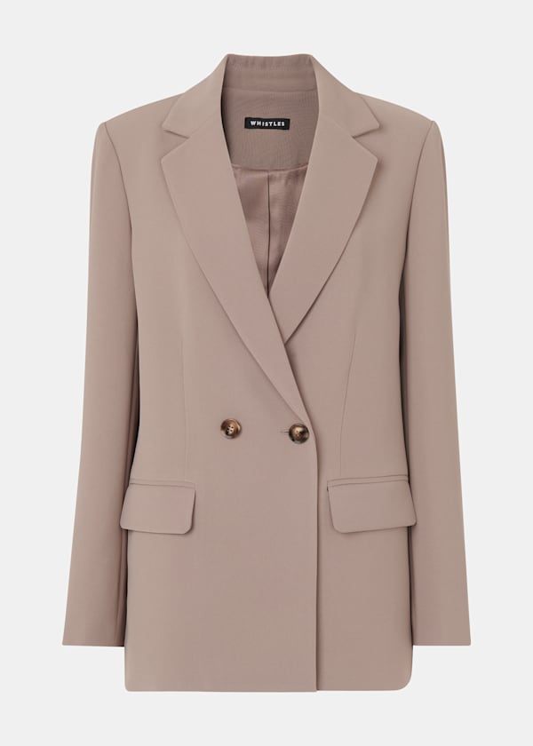 Taupe Nina Double Breasted Blazer
