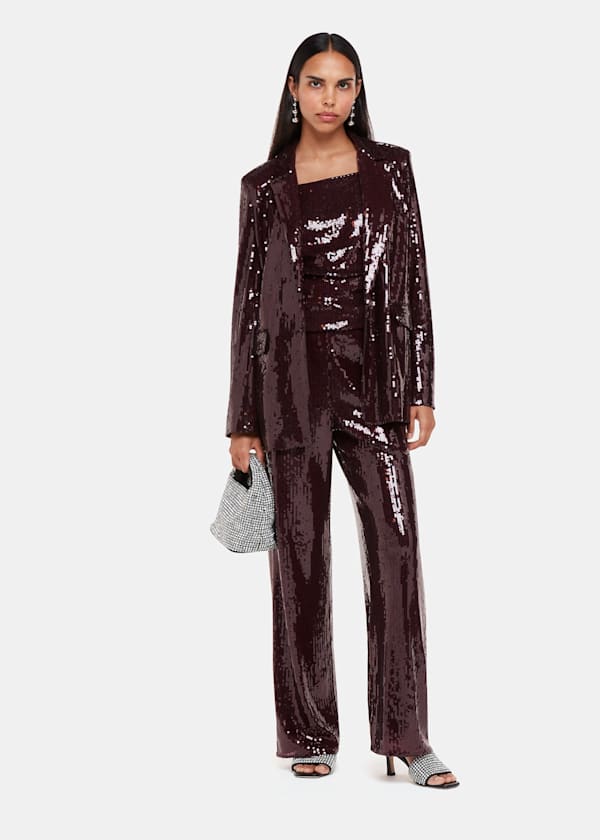 Aubergine Misha Sequin Blazer