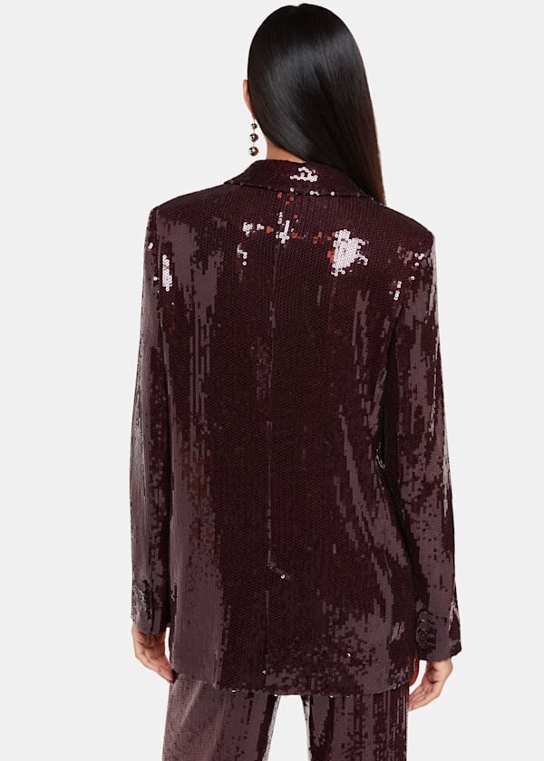 Aubergine Misha Sequin Blazer