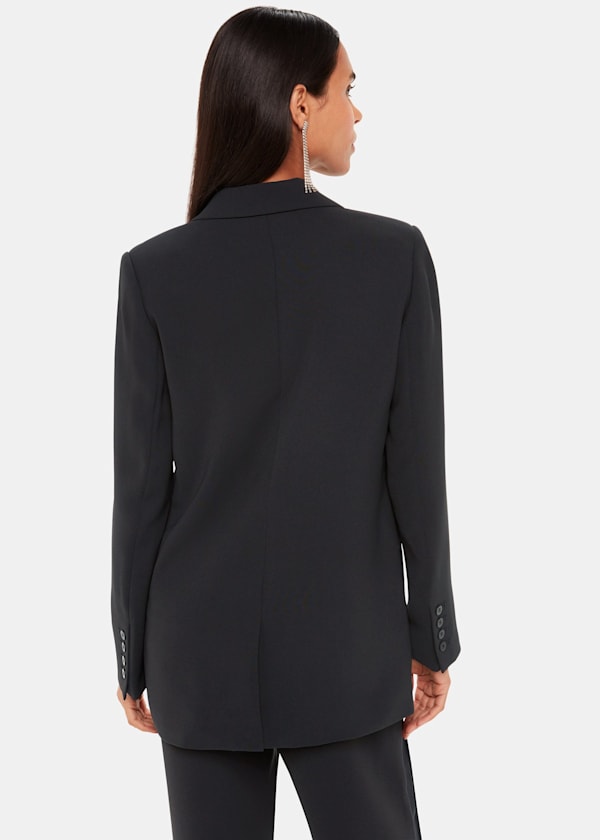 Black Jade Crepe Tux Blazer
