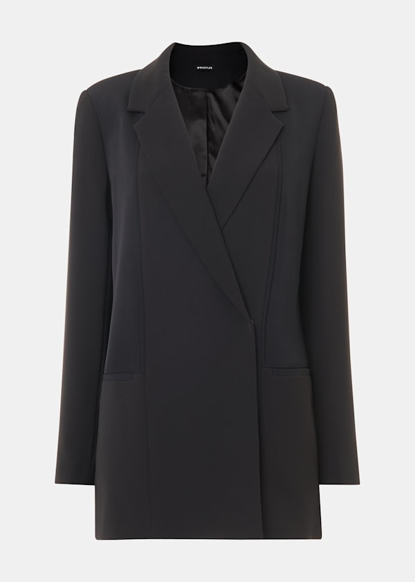 Black Jade Crepe Tux Blazer