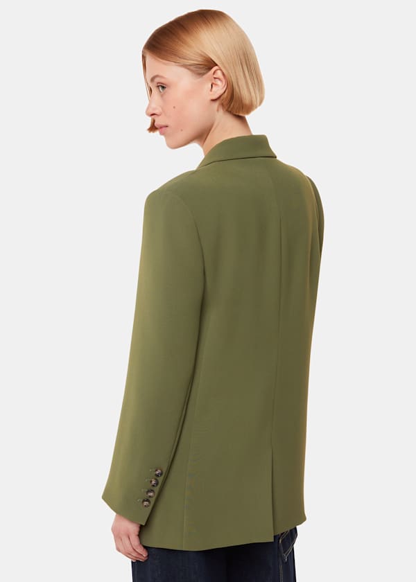 Khaki Crepe Boyfriend Blazer