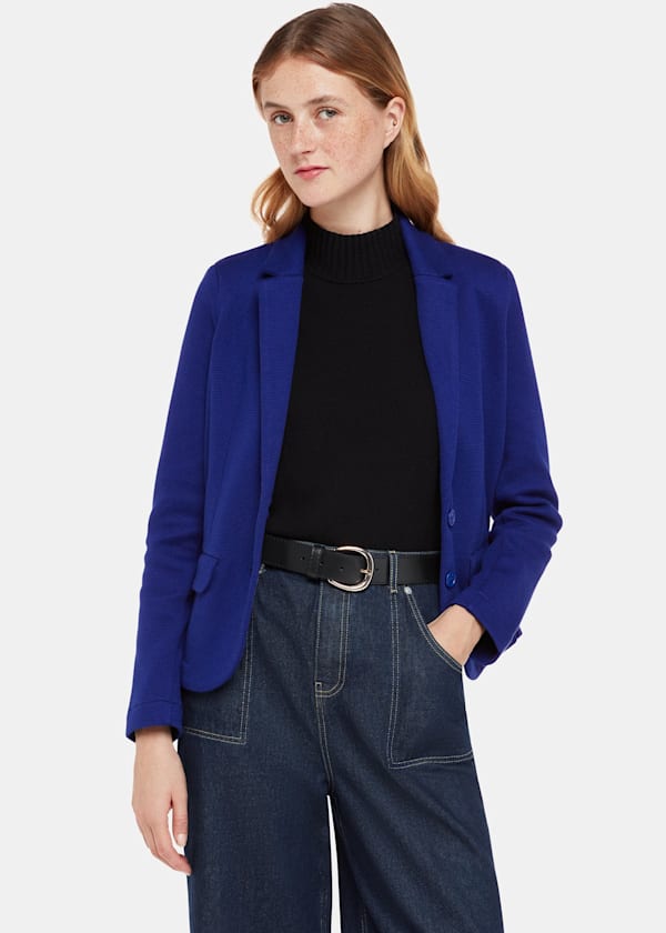 Cobalt Blue Slim Jersey Jacket