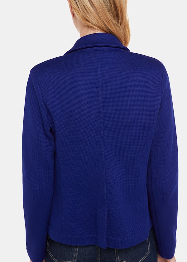 Cobalt Blue Slim Jersey Jacket