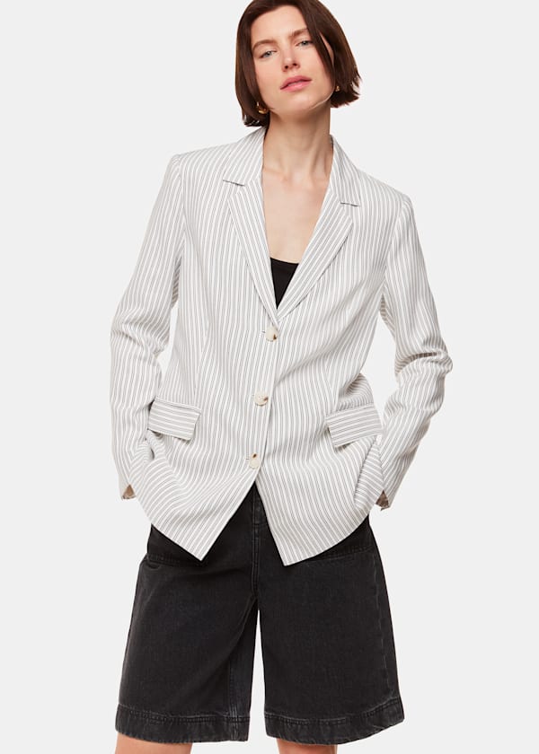 Ivory Luna Stripe Blazer