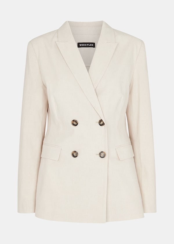 Oatmeal Lindsey Linen Blend Blazer
