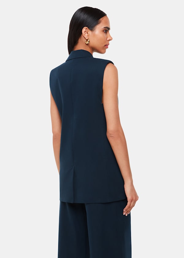 Navy Joss Sleeveless Blazer