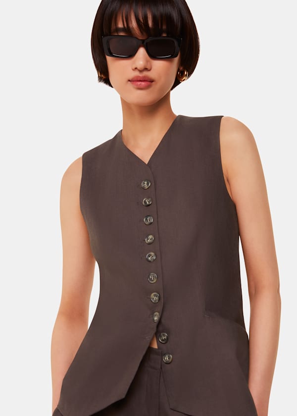 Mila Linen Blend Waistcoat