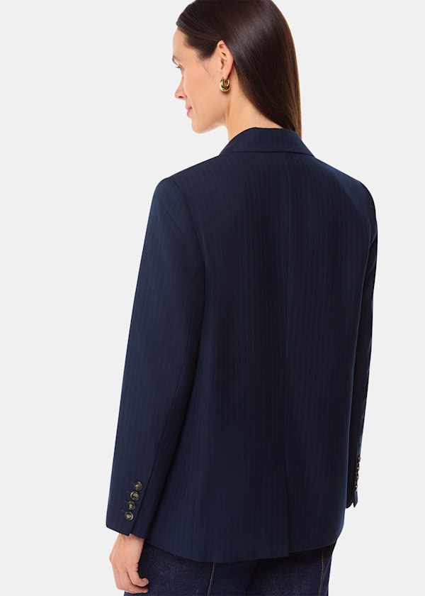 Navy Pinstripe Blazer