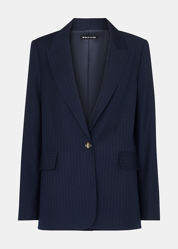 Navy Pinstripe Blazer
