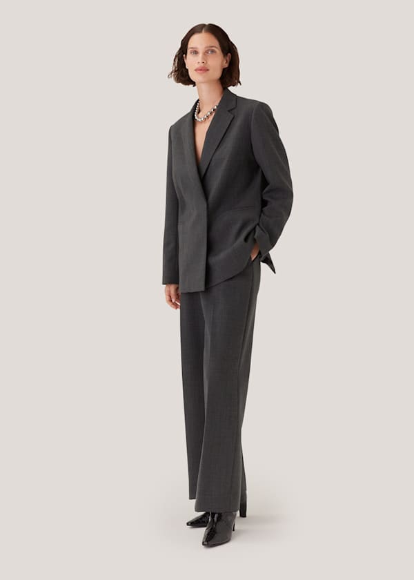 Grey Marl Natalie Wool Blend Blazer