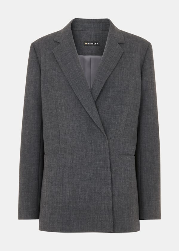 Grey Marl Natalie Wool Blend Blazer