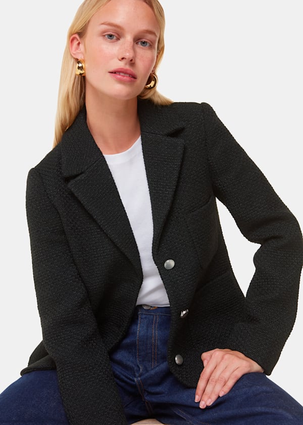 Black Classic Textured Jacket