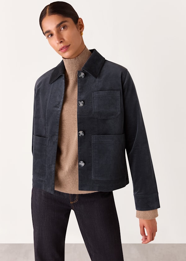 Dark Grey Nat Brushed Cotton Jacket