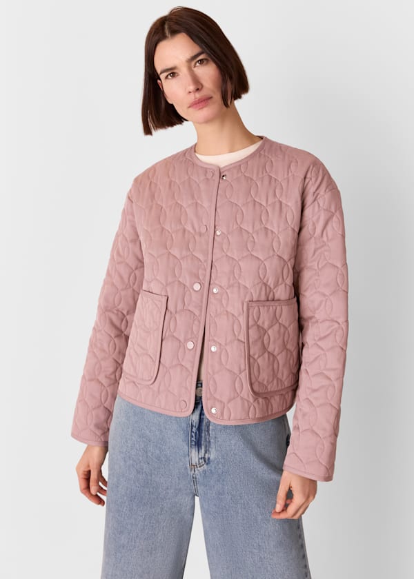 Dusty Pink Maya Cotton Quilted Jacket