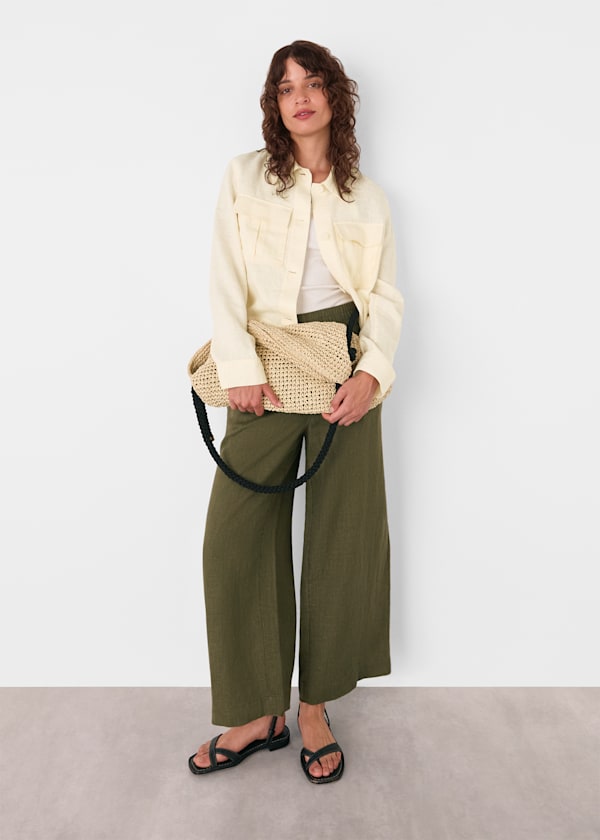 Ivory Abby Linen Casual Jacket
