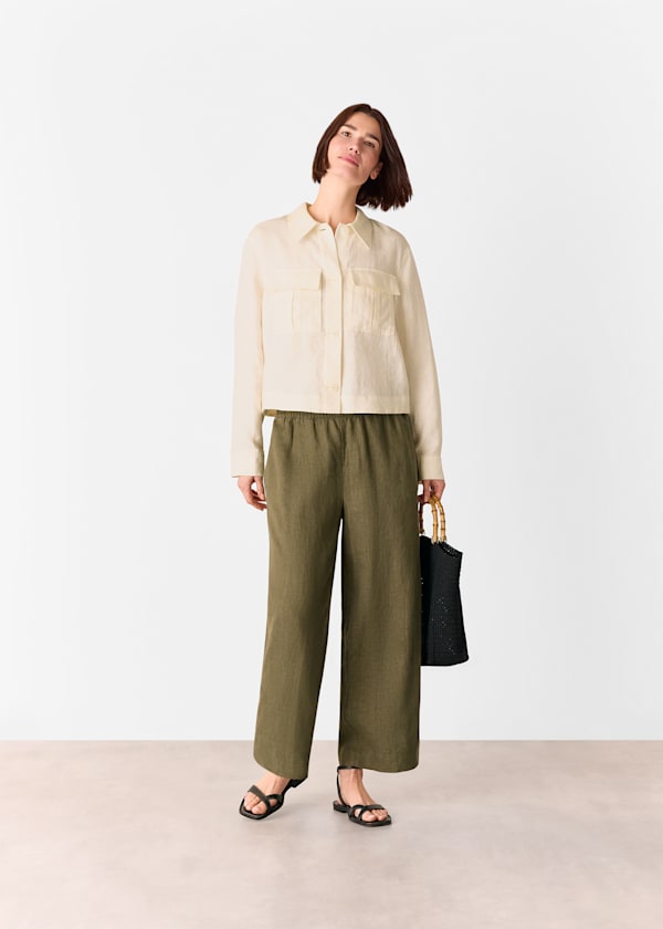 Ivory Abby Linen Casual Jacket