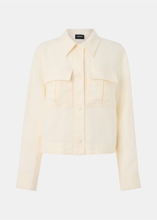 Ivory Abby Linen Casual Jacket