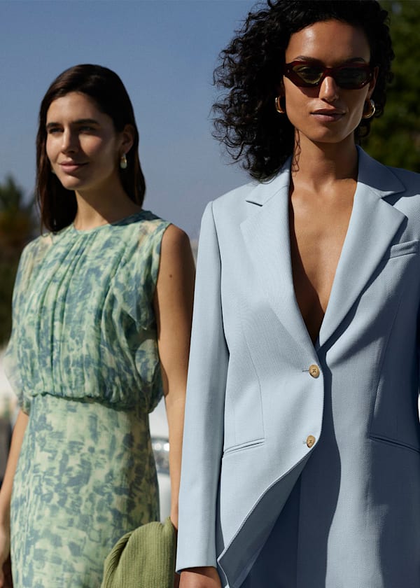 Blue Wool Blend Tailored Blazer