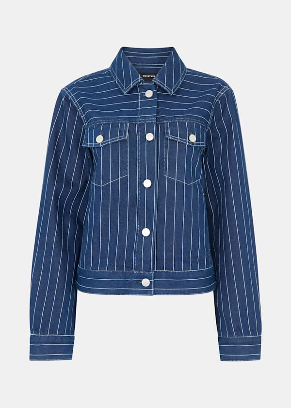 Pinstripe Denim Jacket