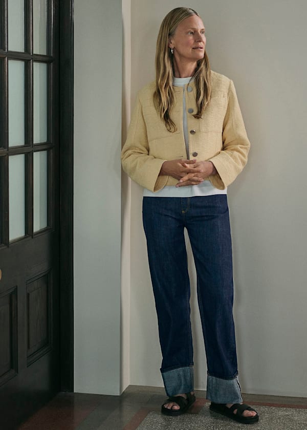 Butter Textured Collarless Jacket