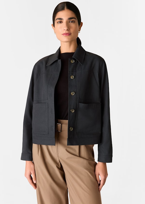 Washed Black Mia Pocket Detail Jacket