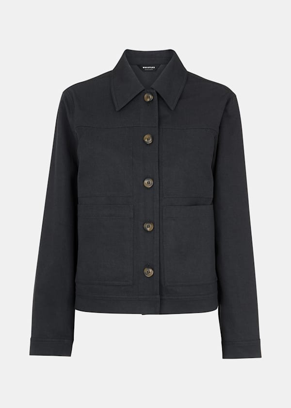 Washed Black Mia Pocket Detail Jacket