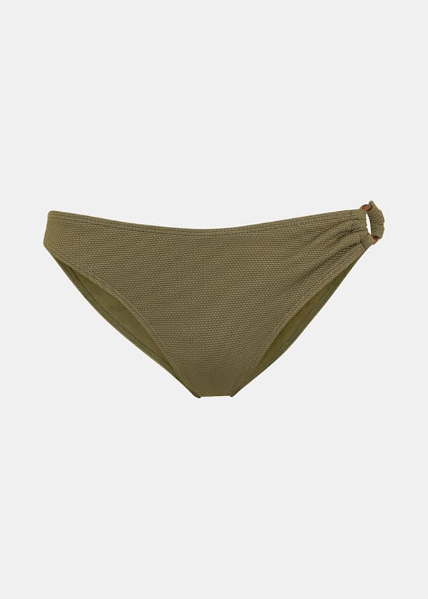 Khaki Ring Detail Bikini Bottom