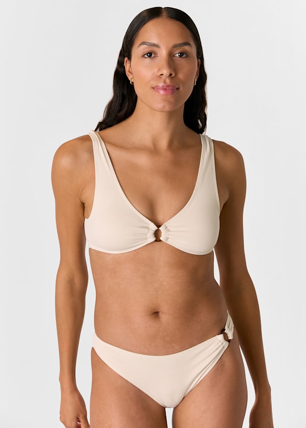 Ivory Ring Detail Bikini Bottom