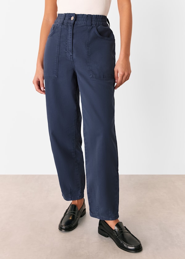 Navy Petite Tessa Casual Trouser