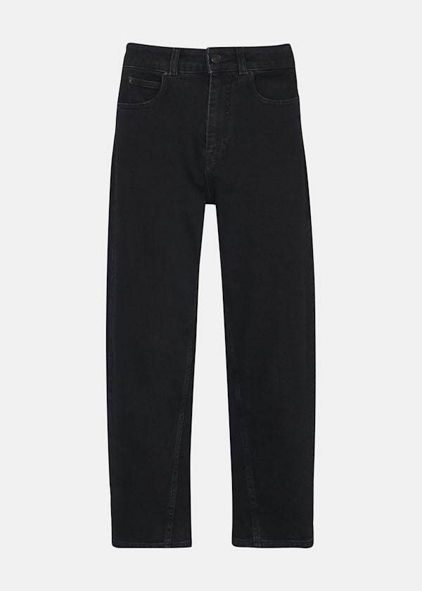 Black Petite Stretch Barrel Leg Jean